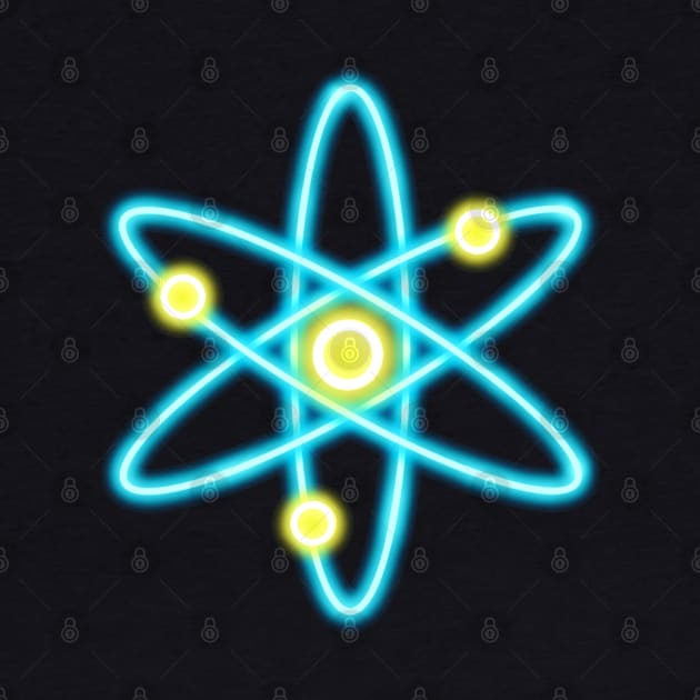 Light Blue Neon Cosmos Atom by Milasneeze